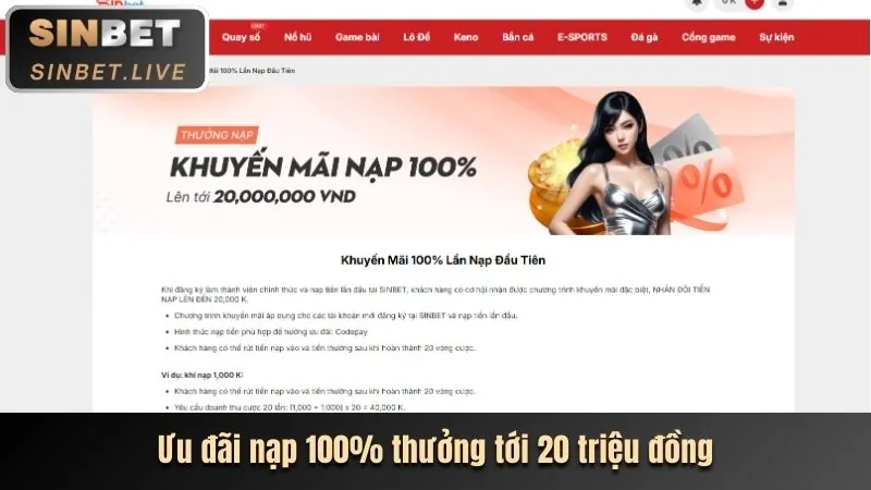 Tiền thưởng chào mừng cho người chơi mới tại sumclup login